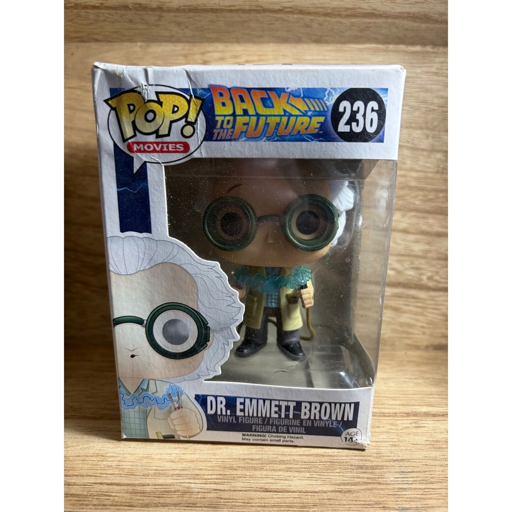 Funko Pop Back to the Future Dr Emmett Brown 236 Vinyl Figure Doc Brown Box Wear